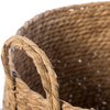 Vintiquewise Decorative Round Wicker Woven Rope Storage Blanket Basket with Braided Handles - Large QI003835.L